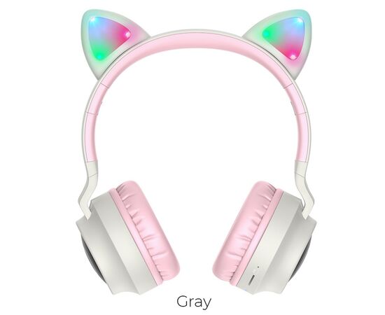  Наушники полноразмерные bluetooth HOCO W27 Cat ear (серый) 