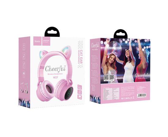  Наушники полноразмерные bluetooth HOCO W27 Cat ear (серый) 