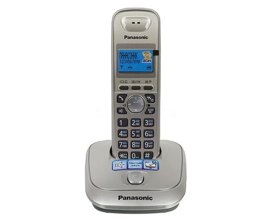  Радиотелефон Dect Panasonic KX-TG2511RUN платиновый/черный АОН 