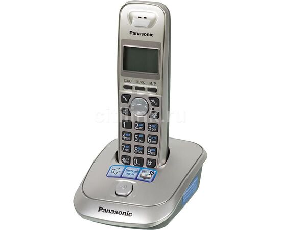  Радиотелефон Dect Panasonic KX-TG2511RUN платиновый/черный АОН 
