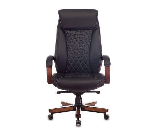  Кресло Бюрократ T-9924Walnut (T-9924Walnut/Black) кожа черный 