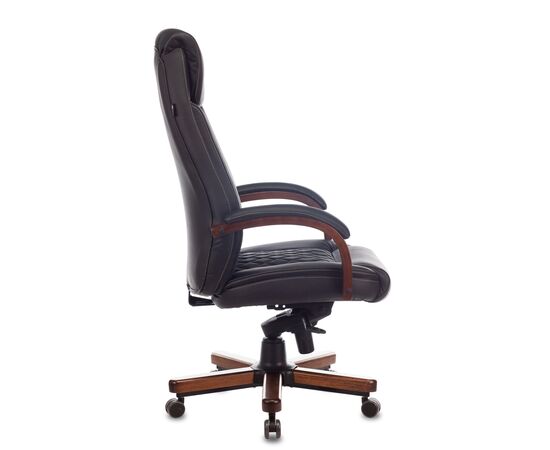  Кресло Бюрократ T-9924Walnut (T-9924Walnut/Black) кожа черный 
