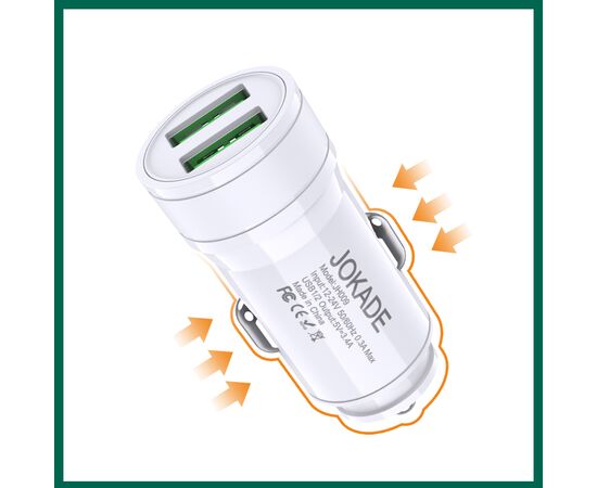  Автомобильное зарядное устройство Jokade JH009 (white) 