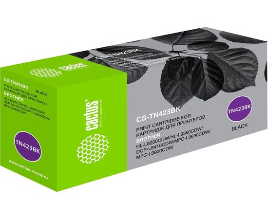  Тонер Картридж Cactus CS-TN423BK черный (6500стр.) для Brother DCP L8410CDW/HL L8260CDW/MFC L8690CDW 
