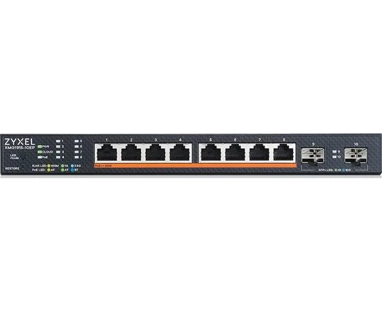  Коммутатор Zyxel XMG1915-10EP-EU0101F (L2+) 8x2.5Гбит/с 2SFP+ 8PoE++ 130W управляемый 