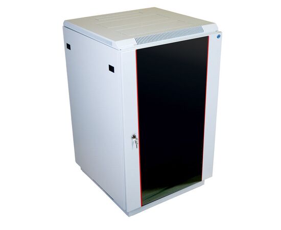  Шкаф коммутационный ЦМО ШТК-М-18.6.8-1ААА напольный 18U 600x800мм пер.дв.стекл серый 