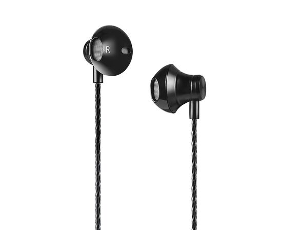  Проводные наушники с микрофоном вкладыши Hoco M18 Goss metal universal, 3.5 Jack (black) 