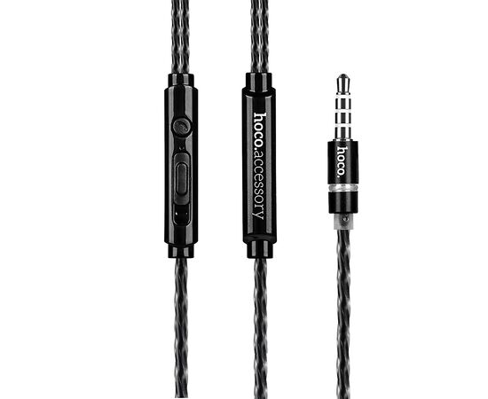  Проводные наушники с микрофоном вкладыши Hoco M18 Goss metal universal, 3.5 Jack (black) 