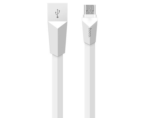  Кабель USB HOCO X4 Zinc Alloy USB - MicroUSB, 2.4А, 1.2 м, белый 