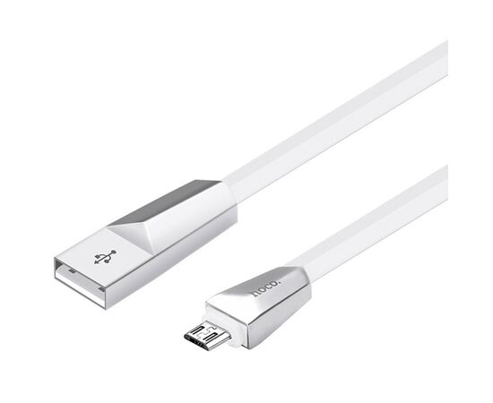  Кабель USB HOCO X4 Zinc Alloy USB - MicroUSB, 2.4А, 1.2 м, белый 