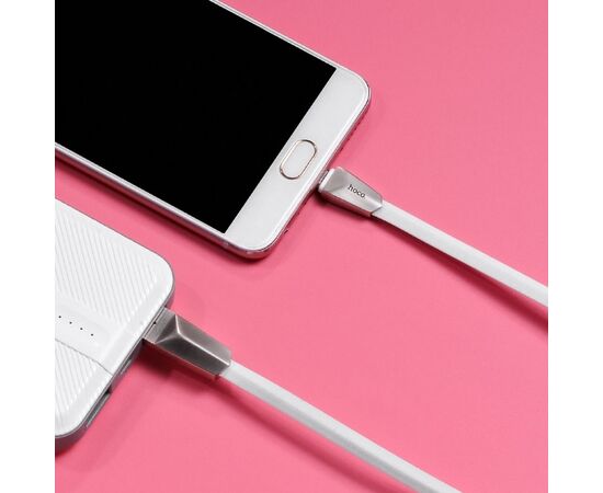  Кабель USB HOCO X4 Zinc Alloy USB - MicroUSB, 2.4А, 1.2 м, белый 