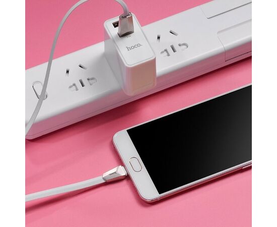  Кабель USB HOCO X4 Zinc Alloy USB - MicroUSB, 2.4А, 1.2 м, белый 