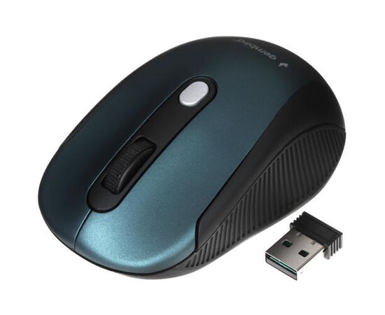  Мышь Gembird MUSW-420-2 Green, Wireless, USB, 4кн.+колесо-кнопка, 2.4ГГц, 1600 dpi 