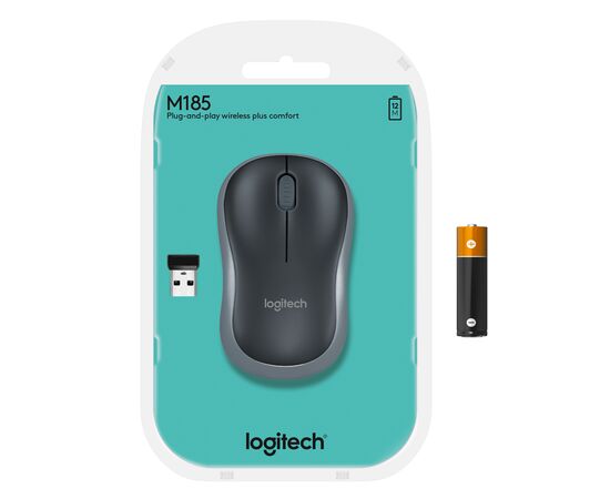  Мышь LOGITECH M185 (910-002252) черный/серый 