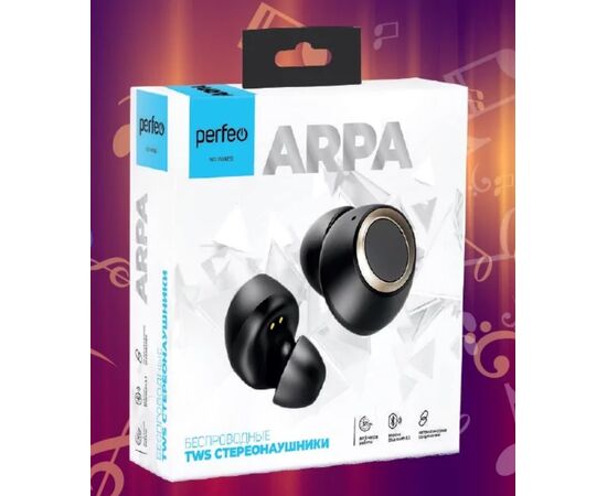  Блютуз  наушники TWS Perfeo  ARPA черные автосопряжение 