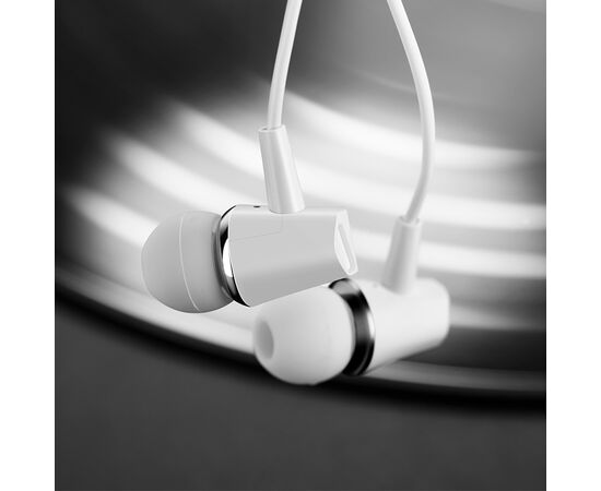  Наушники вакуумные AUX разъём с МК без рег.громкости длина 1.2м Hoco M34 Honor (White) 