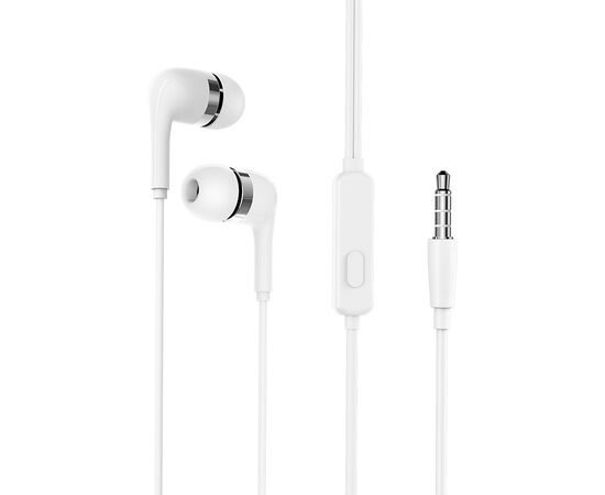  Наушники вакуумные для AUX разъема с микрофоном  длина 1.2м Borofone BM39 (White) 