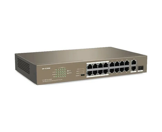  Коммутатор PoE неуправляемый IP-COM F1118P-16-150W 18-Ports 10/100 Mbps Base-TX + 1-Port 1000 Base-X SFP, 16-Ports PoE 