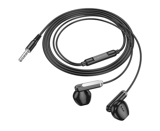  Наушники вкладыши AUX разъем с МК длина 1.2м Borofone BM89 Surpass (Black) 