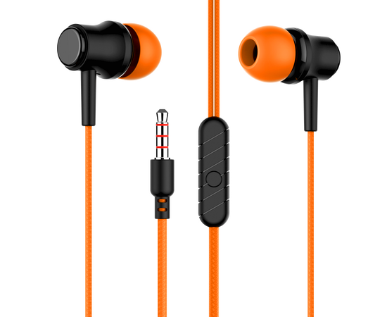  PURE Наушники вакуумные AUX разъём с МК без рег.громкости длина 1.2м More choice G16 (Orange) 