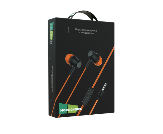  PURE Наушники вакуумные AUX разъём с МК без рег.громкости длина 1.2м More choice G16 (Orange) 