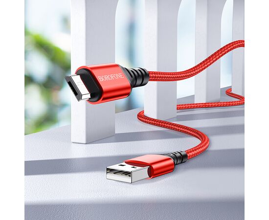  Дата-кабель BOROFONE BX54 Ultra bright micro 1м (красный) 
