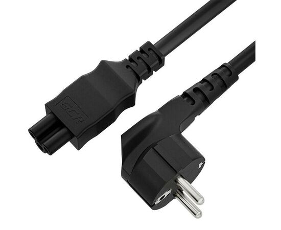  Кабель питания Greenconnect GCR-54409 для ноутбука Евровилка угловая - С5 3*0,5mm 5.0m черный 
