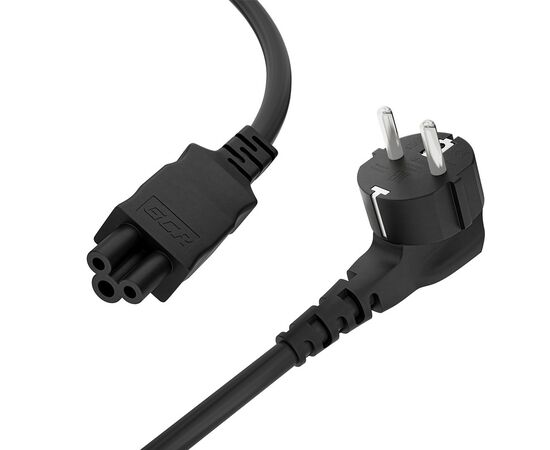  Кабель питания Greenconnect GCR-54409 для ноутбука Евровилка угловая - С5 3*0,5mm 5.0m черный 
