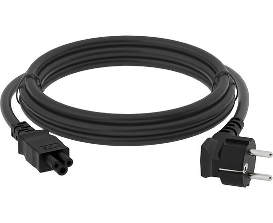  Кабель питания Greenconnect GCR-54409 для ноутбука Евровилка угловая - С5 3*0,5mm 5.0m черный 