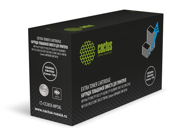  Картридж лазерный Cactus CS-CE285X-MPSXL CE285A/CB435A/Canon 725 черный (8000стр) для HP Pro P1100/P1102/P1102W/P1102WHP/M1132/M1210/M1130/M1212NF 