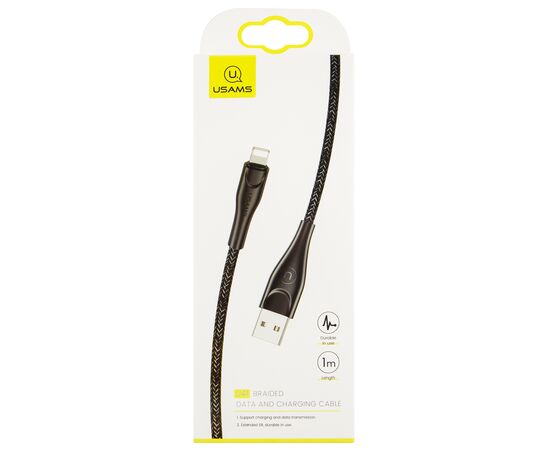  Дата-Кабель USAMS US-SJ391 U41 Lightning (1 м), черный (SJ391USB01) 