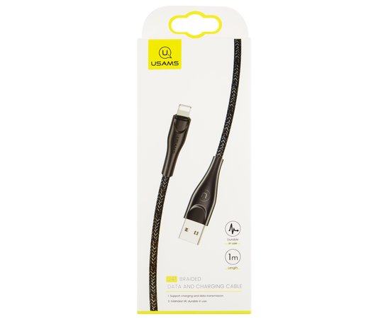 Дата-Кабель USAMS US-SJ391 U41 Lightning (1 м), черный (SJ391USB01) 