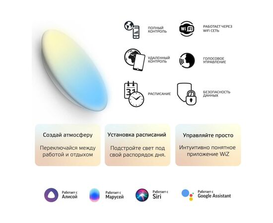  Умный светильник Gauss IoT Smart Home настенно-потолочный (2050112) белый 