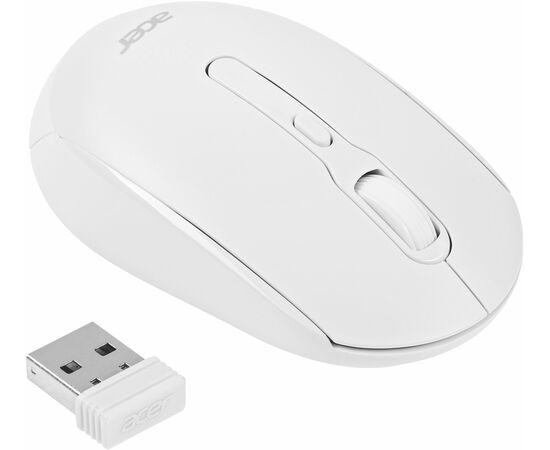  Мышь Acer OMR308 белый оптическая (1600dpi) беспроводная USB (4but) 