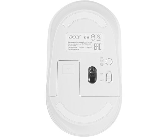 Мышь Acer OMR308 белый оптическая (1600dpi) беспроводная USB (4but) 