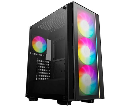  Корпус Deepcool Matrexx 55 V4 без БП, боковое окно (закаленное стекло), 3xARGB LED 140мм вентилятора спереди, 1xARGB LED 120мм вентилятор сзади, черны 